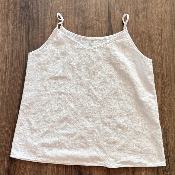 Women's V-Neck Linen Blend Tank Top - White - Size XL - Picture 1 of 1